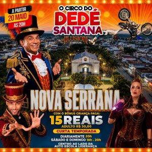 CIRCO DO DEDÉ SANTANA – quarta-feira 20/05 20h