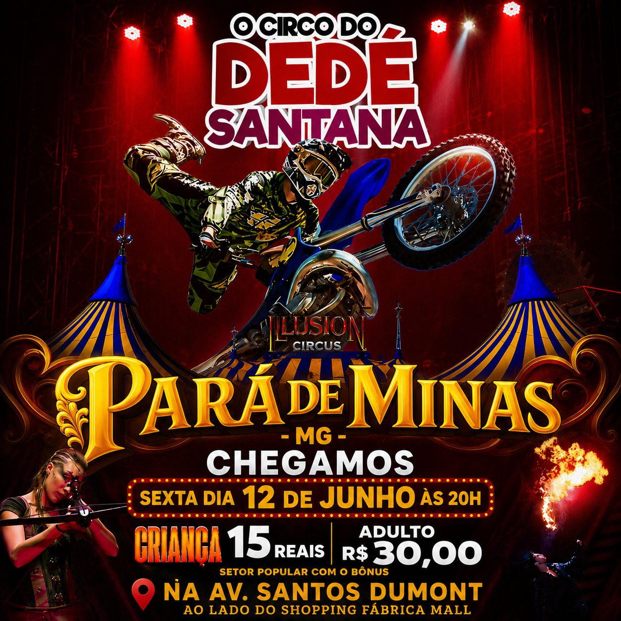 CIRCO DO DEDÉ SANTANA - sábado 13/06 20h