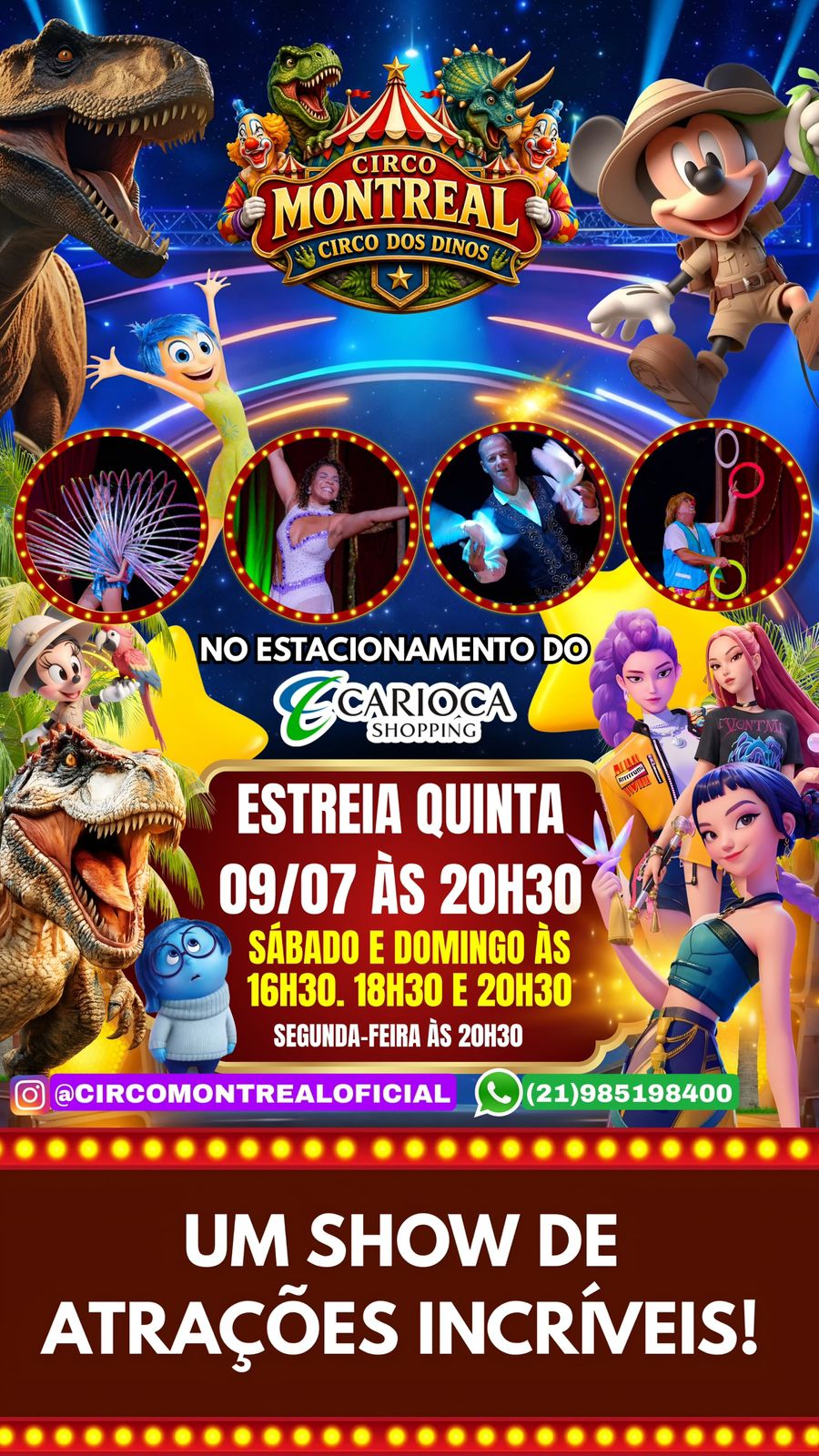 Circo Montreal – O Circo dos Dinos - sábado 11/07 16h30