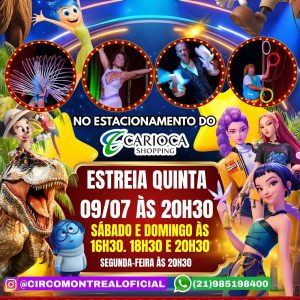 Circo Montreal – O Circo dos Dinos – segunda-feira 13/07 20h30