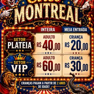 Circo Montreal – terça-feira 21/07 20h30